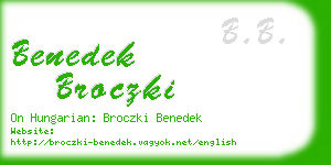 benedek broczki business card